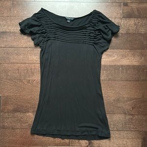 Banana Republic Black Flutter Short Sleeve Top Small